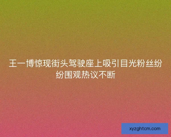 王一博惊现街头驾驶座上吸引目光粉丝纷纷围观热议不断